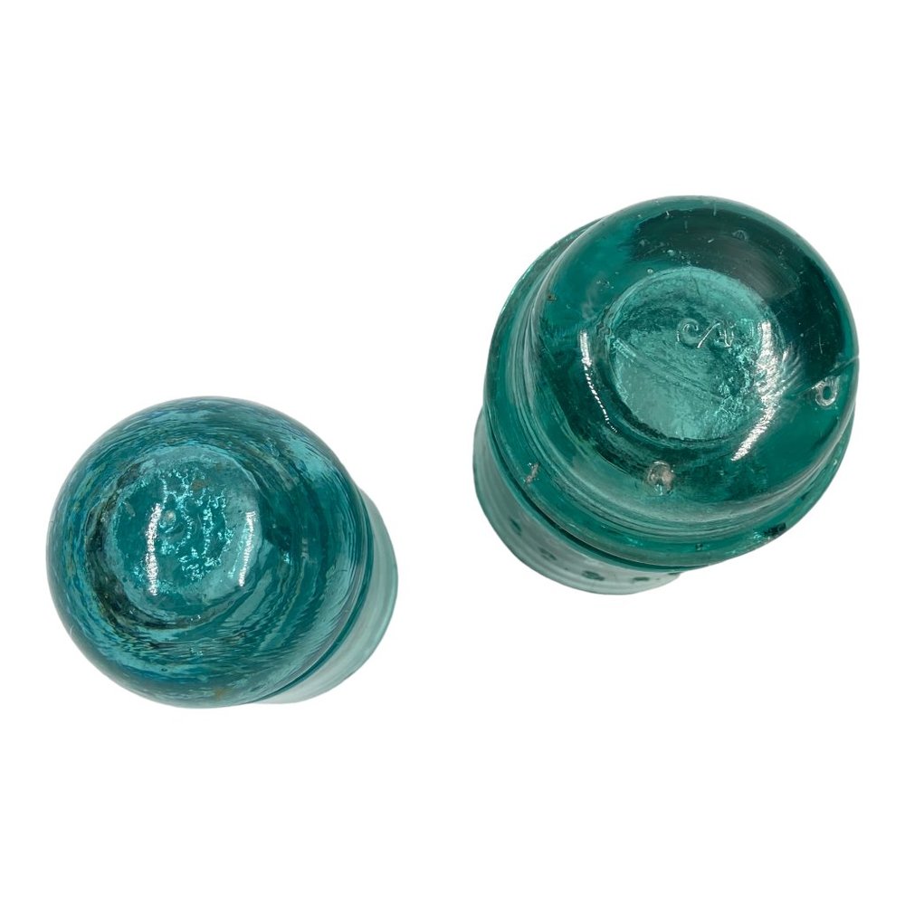 Antique Turquoise Glass Insulators - Picture 3 of 5